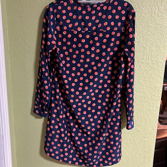 Blue with Orange Polka Dotted Dress! - Picture 4 of 7